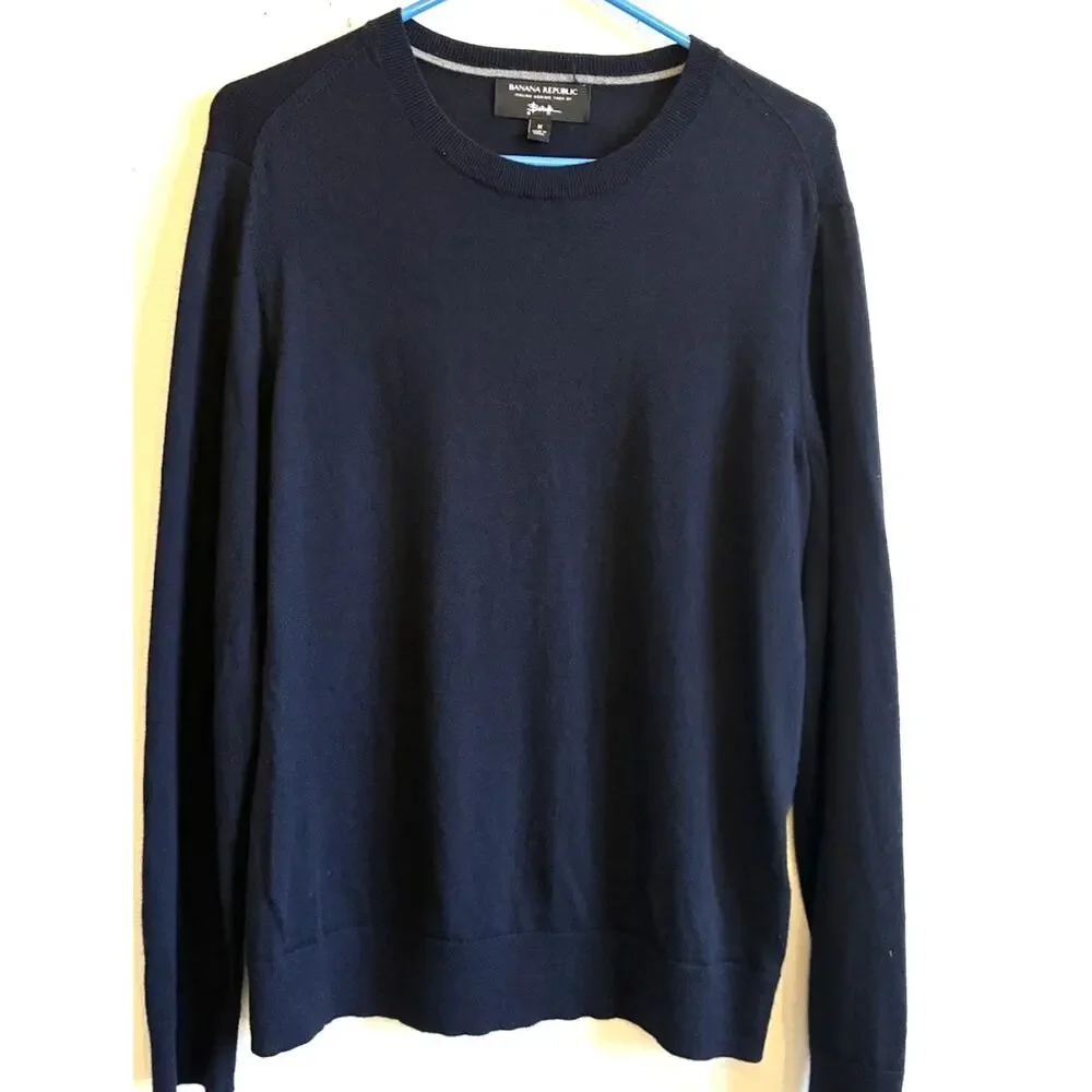 Banana Republic Baruffa Italian Merino Wool Sweater Men M Old Money Quiet Luxury